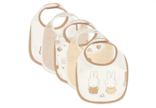 Jollein - Lot de 5 bavoirs Jersey Imperméable - Miffy Family Farm
