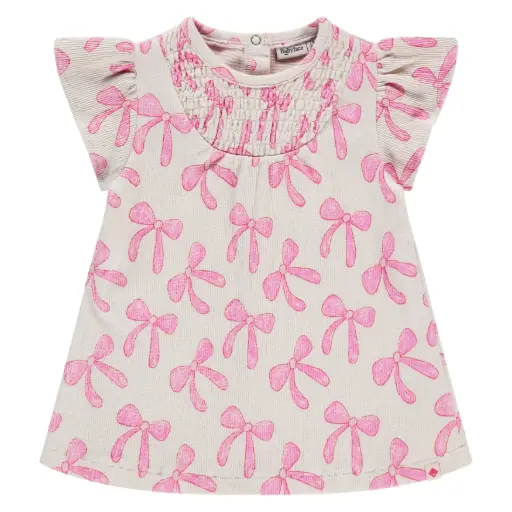 Babyface - Fille - Robe à courtes manches - Petits noeuds