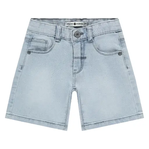 Stains & Stories - Short en jeans garçon - Light blue denim 