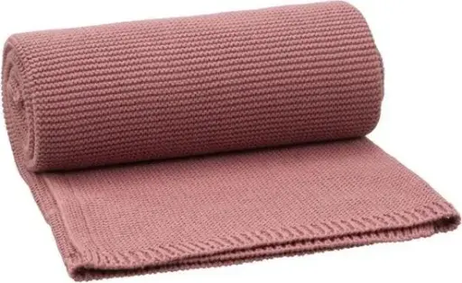 Fresk - Couverture tricotée 80 x 100 cm uni - Rose Dawn