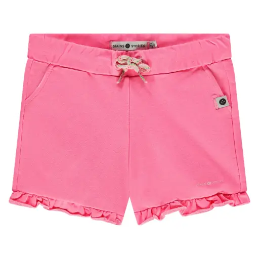 Stains & Stories - Short sweat fille - Neon Pink