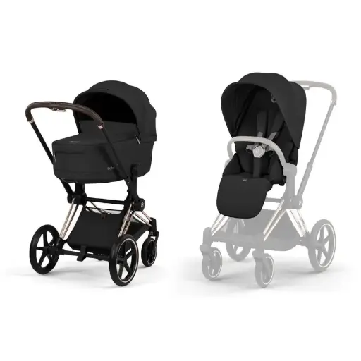 Cybex - Priam 4 (2-en-1) - Sepia Black (Rosegold Frame)