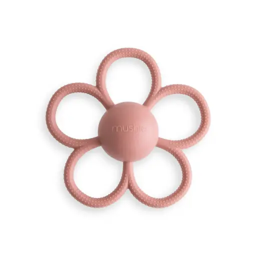 Mushie - Hochet de dentition Fleur Daisy - Dusty Rose [70.078.01]