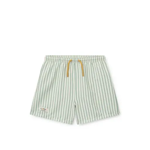 Liewood - Short de bain Duke à rayures - Stripe Peppermint / Crisp white
