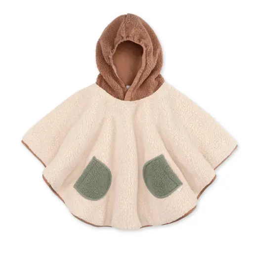 Bemini - Poncho de Voyage 9-36m - Teddy + Pady jersey - Ficelle [383COLOR24JU]