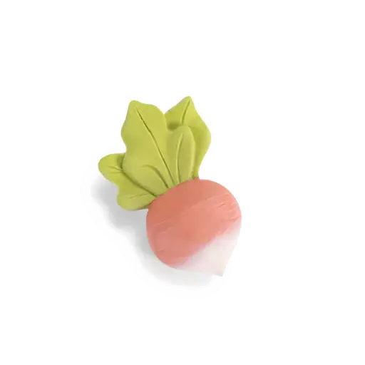 Moulin Roty - Hochet de dentition en caoutchouc naturel Radis - Trois Petits Lapins  [678370]