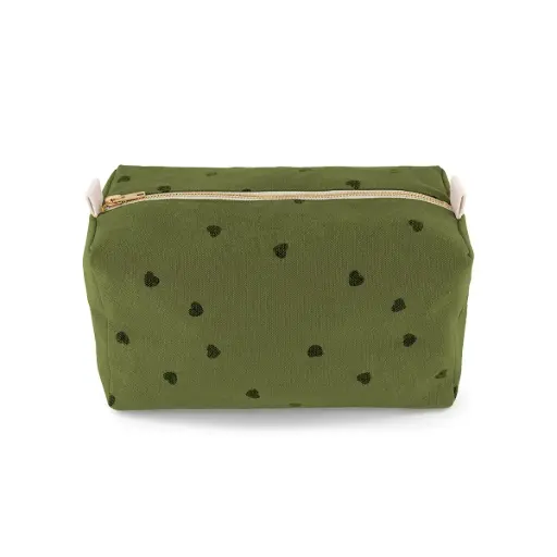 Rose In April - Trousse de toilette Vic - Imprimé cœur kaki [ART000001027]