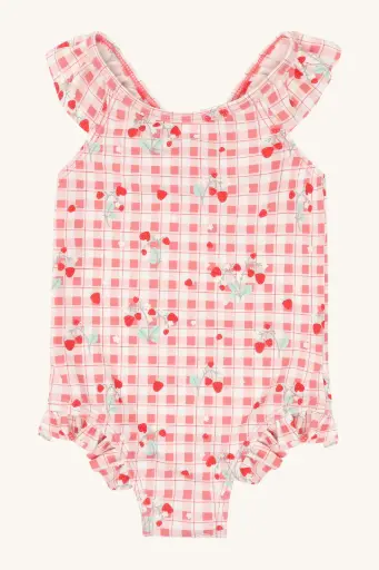 Hust & Claire - Maillot anti-UV Madiken - Vichy Fraise