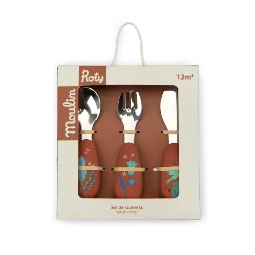 Moulin Roty - Set de couverts silicone - La forêt Mawa [688232]