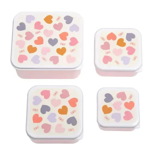A Little Lovely Company - Coffret déjeuner et collation - Coeur [AL05188]