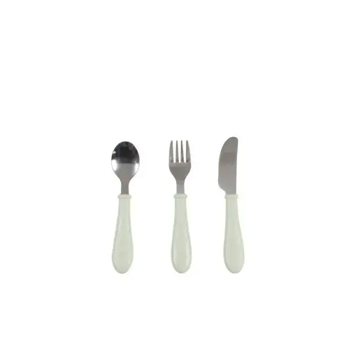 Béaba - Set de 3 couverts en inox - vert de gris [913642]