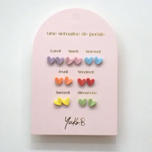 Yuko.B - Une semaine de poésie - Boucles d'oreilles Coeur [YB500230]