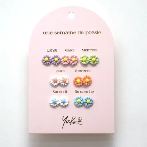 Yuko.B - Une semaine de poésie - Boucles d'oreilles fleurs [YB500229]