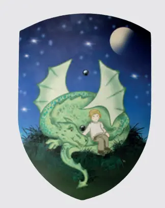 VAH - Bouclier Petit "Creatif" Dragon - Courbé - 27/37 cm - 3+ [220]