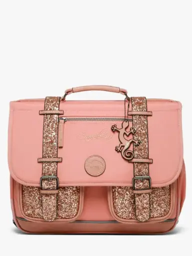 Caméléon - Cartable enfant 2 compartiments - Vintage fantasy - Glossy pink