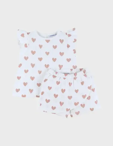 Noukie's - Pyjama bébé - Coton Pointelle - Manches courtes Jersey - Mon Coeur
