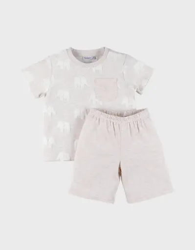 Noukie's - Pyjama bébé - Eléphant gris - Manches courtes