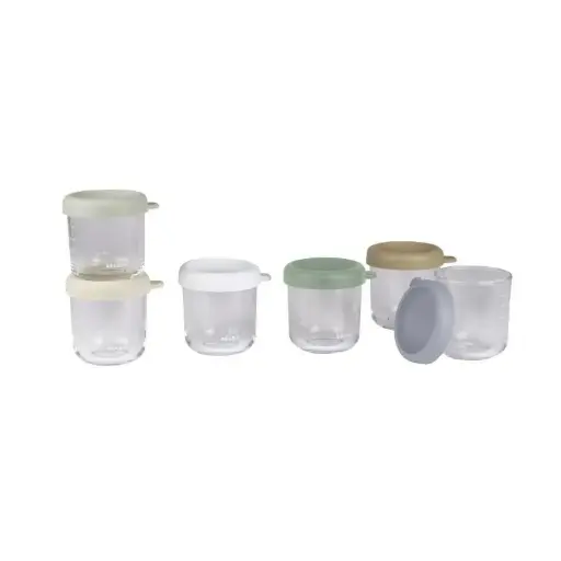 Béaba - Lot de 6 portions verre 250 ml - Natural color  mix [914033]