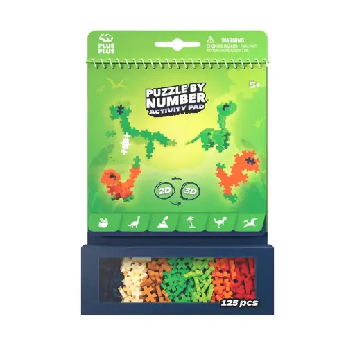 PLUS-PLUS - Bloc d’activité - Dinosaures - 125 Pcs [PP4347]