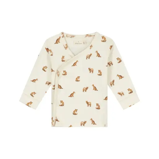 A Tiny Story - Blouse cache-coeur motif renard - Ivory