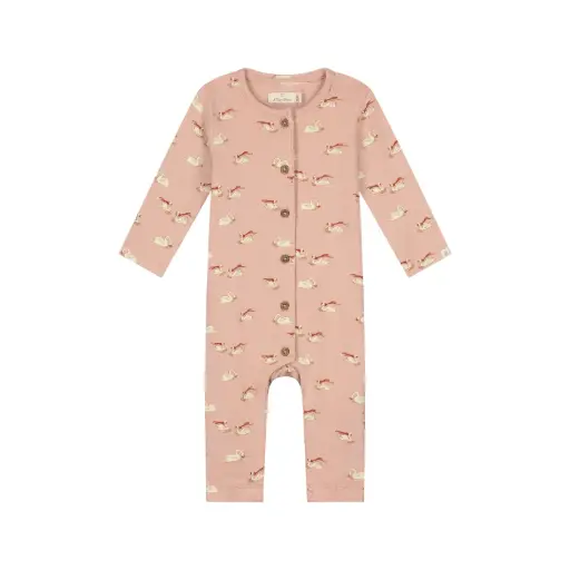 A Tiny Story - Combinaison bébé motif cygne - Old Pink