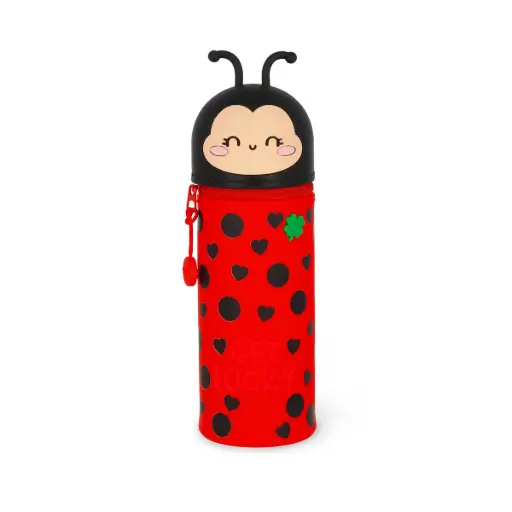 Legami - Kawaii - Trousse 2 en 1 en Silicone - Coccinelle - Get Lucky [KA0024]