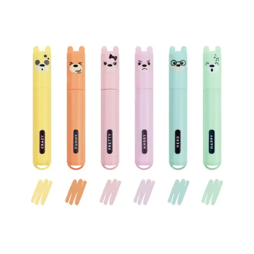 Legami - Set de 6 Mini Surligneurs - Teddy’s Style [MH0004]