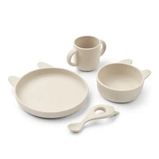 Liewood - Coffret repas en silicone Vivi - Rabbit sandy [LW13061]