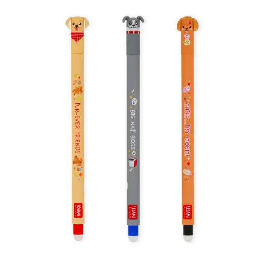 Legami - Set de 3 Stylos Effaçables - Erasable Pen - Fur-ever Friends [EPSET0017]