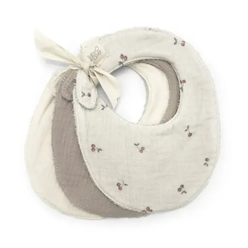 Babyshower - Lot de 3 bavoirs - Cherries