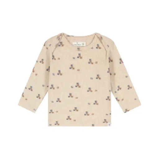 A Tiny Story - T-shirt à manches longues - Cubes Beige