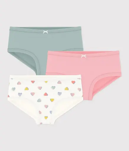 Petit Bateau - Lot de 3 culottes en coton - haute à cœurs