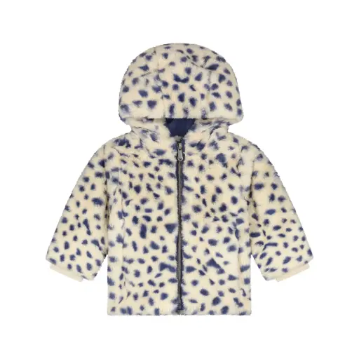Babyface - Manteau Fourrure Léopard Bleu - Cream - Fille