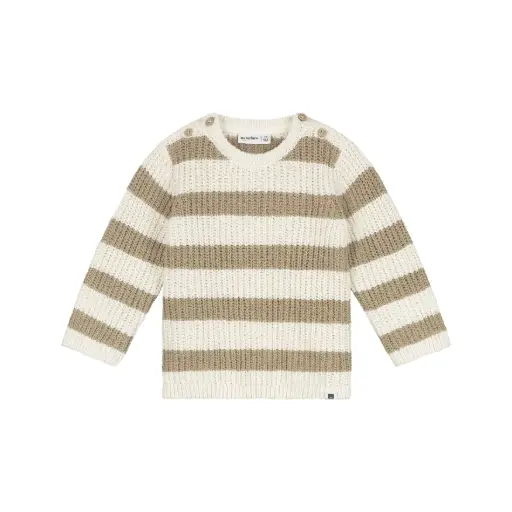 Babyface - Pull Tricot ligné - Stone - Garçon 