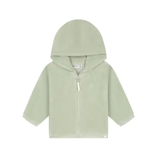 Babyface - Gilet Zippé Velours Pingouins - Pistachio