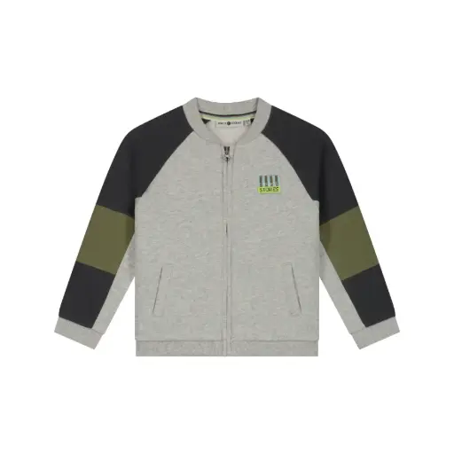 Stains & Stories - Gillet Zippé - Light Grey Melee - Garçon 