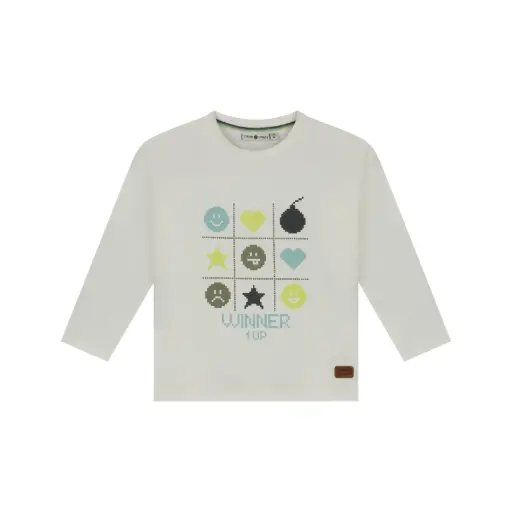 Stains & Stories- Pull Smiley - Off-White - Garçon