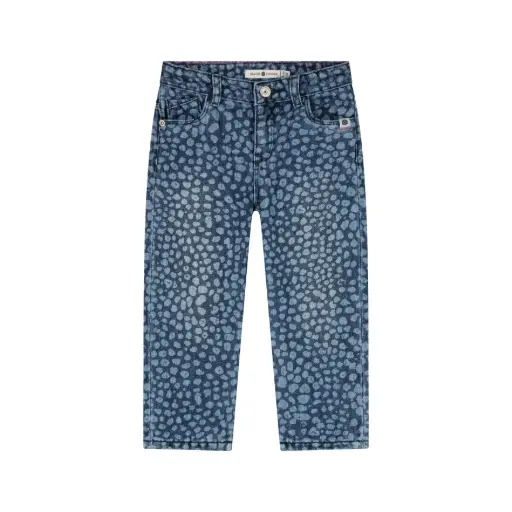 Stains & Stories - Pantalon en Jeans Léopard - Medium Blue Denim - Fille 