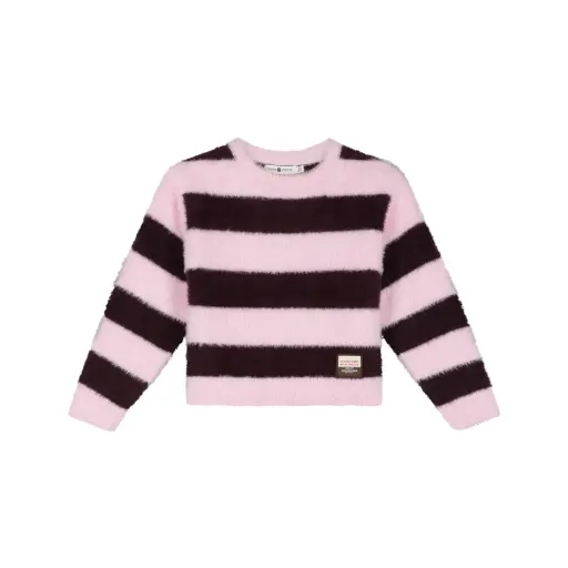 Stains & Stories - Pull à lignes - Wine Red - Fille