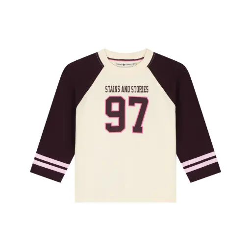Stains & Stories - t-shirt à longues manches Chiffre - Wine Red - Fille  