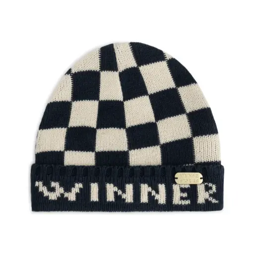 Stains & Stories - Bonnet Damier noir et blanc - Medium Blue - Garçon