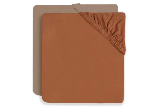 Jollein - Lot de 2 draps housse Jersey - 60 x 120 cm - Caramel & Biscuit  [2511-507-00155]