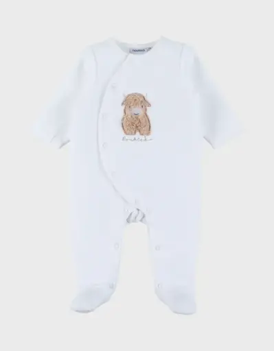 Noukie's - Pyjama en velours blanc brodé – Fluffy
