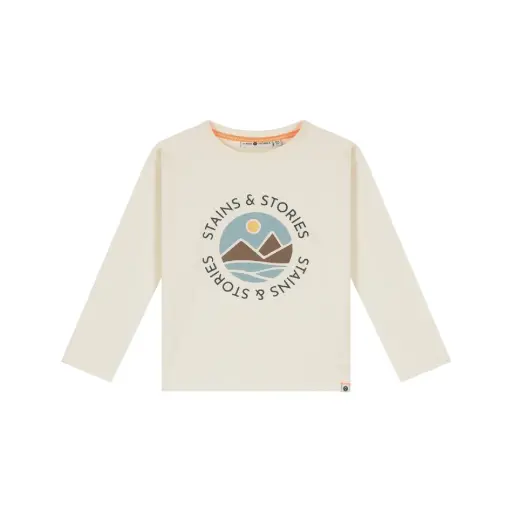 Stains & Stories - T-shirt à manches longues Montagne - Bone - Garçon