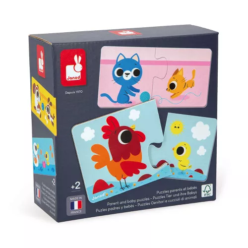 Janod - Puzzles Parents et Bébés Animaux [J02637]