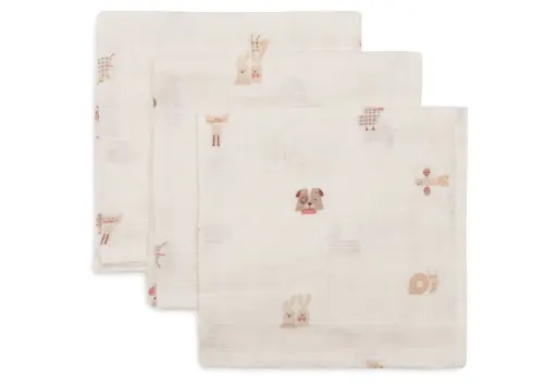 JOLLEIN - Serviettes Gaze de Coton 31x31cm - Animal Friends [537-848-68154]