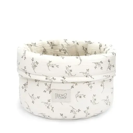 Babyshower - Panier de rangement - Moyen - Olive Bloom [PWMBOBC]