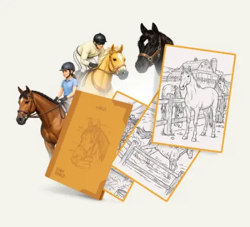 KIDYWOLF - KIDYDRAW - Recharge de 30 dessins à décalquer - chevaux [49119900]