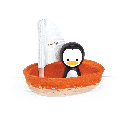 Plan Toys -Voilier pingouin - Jouet de bain en bois recyclé