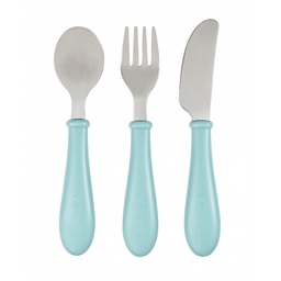 Béaba - Set de 3 couverts en inox - bleu